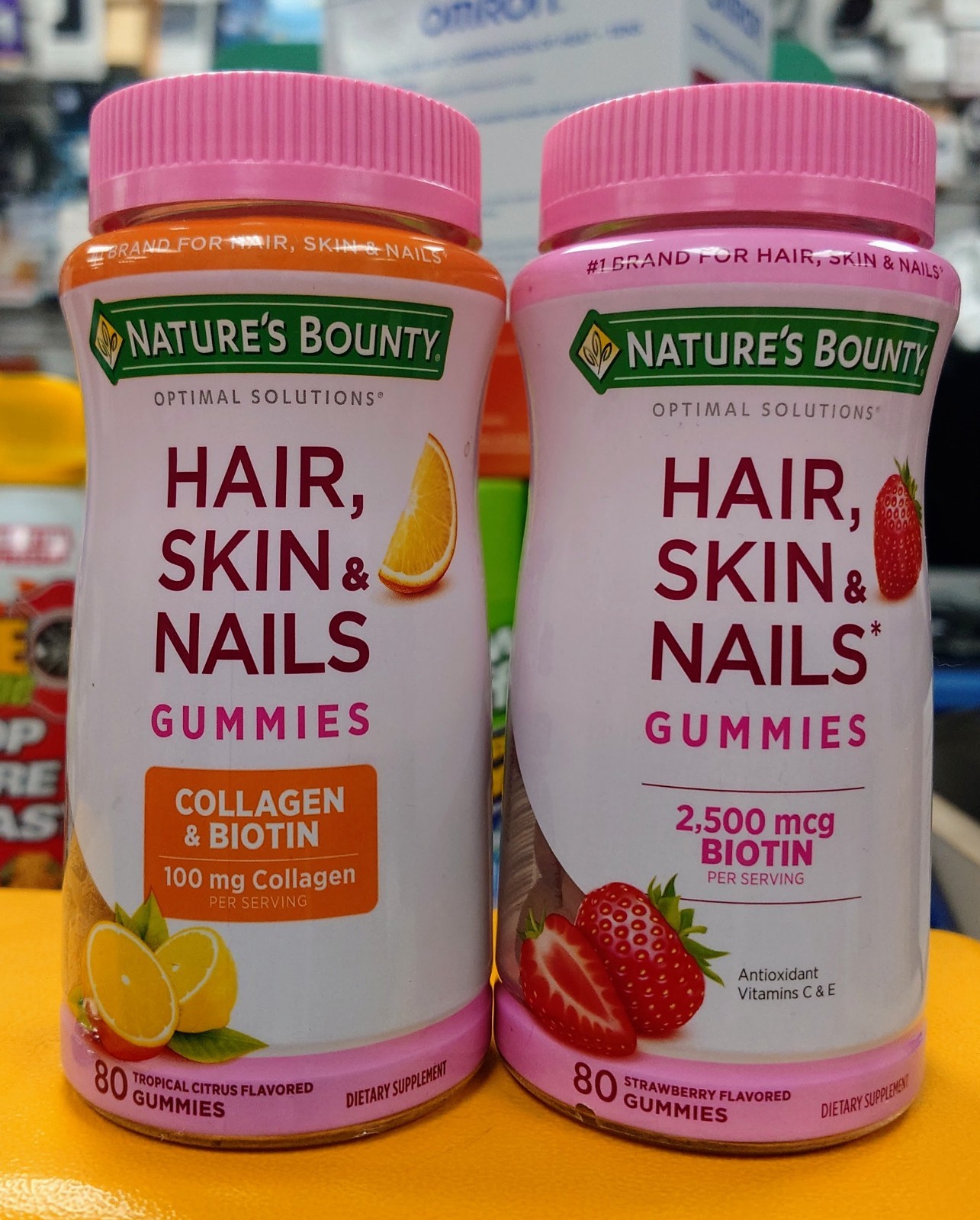 2 Pack Hair Skin Nails Gummies Advanced Formula Biotin & Collagen Combo.