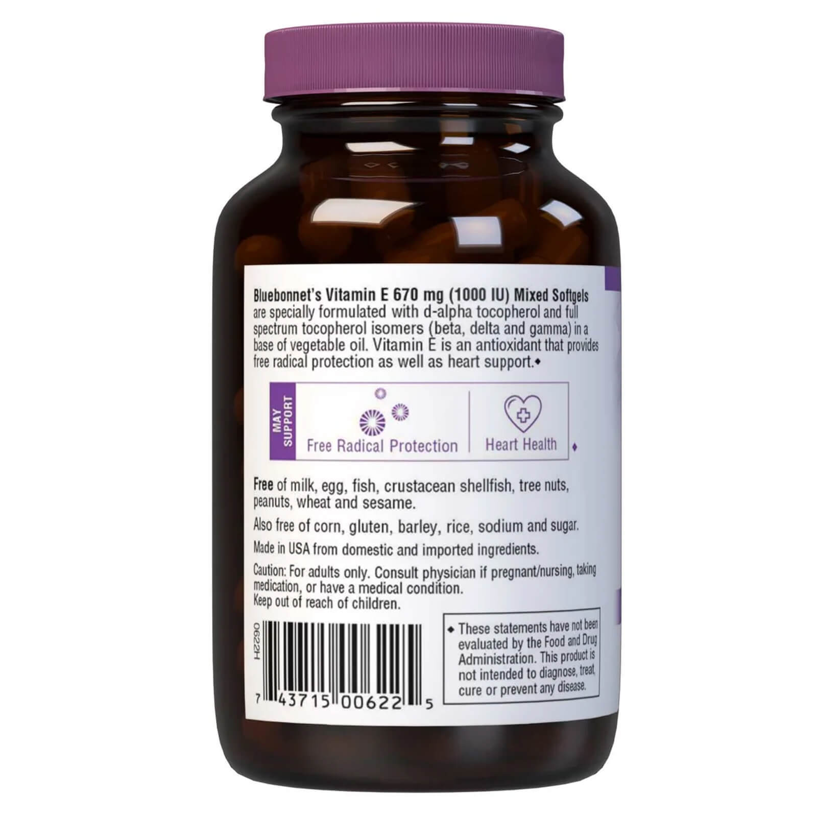 Bluebonnet Vitamin E 670 mg 1000 IU Mixed 50 Softgels