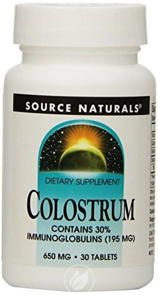Colostrum Source Naturals – Contains 30% Immonoglobulins (195 mg)650mg 30 tab