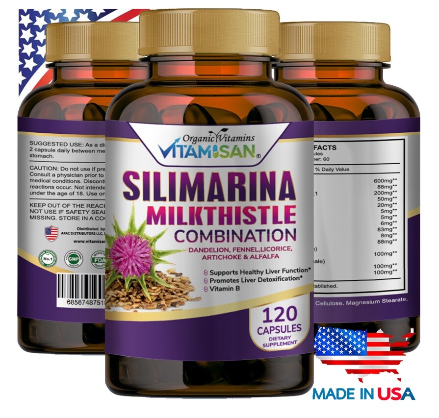 USA Made Liver detox Support Supplement MILK Thistle Silymarin detox repa