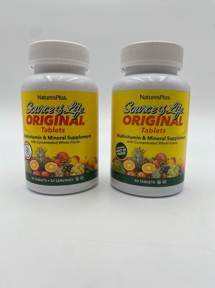 NaturesPlus SourceOfLife Original 90 tablets Lot of 2 EXP 8/2027