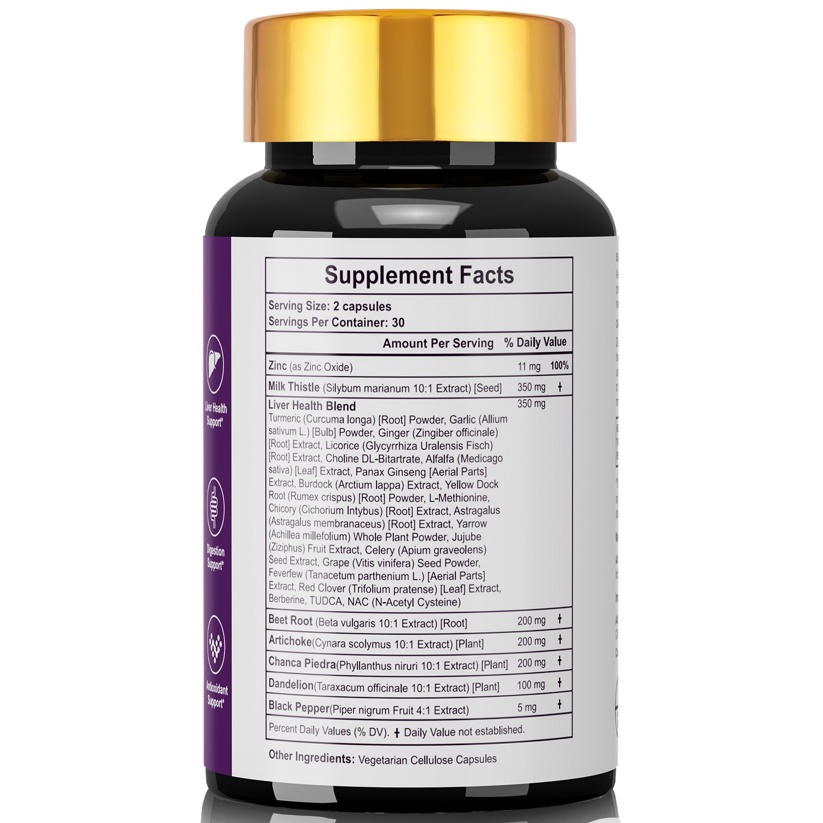 Milk Thistle (Silymarin 3500mg) Dandelion Turmeric Artichoke NAC – Liver Support