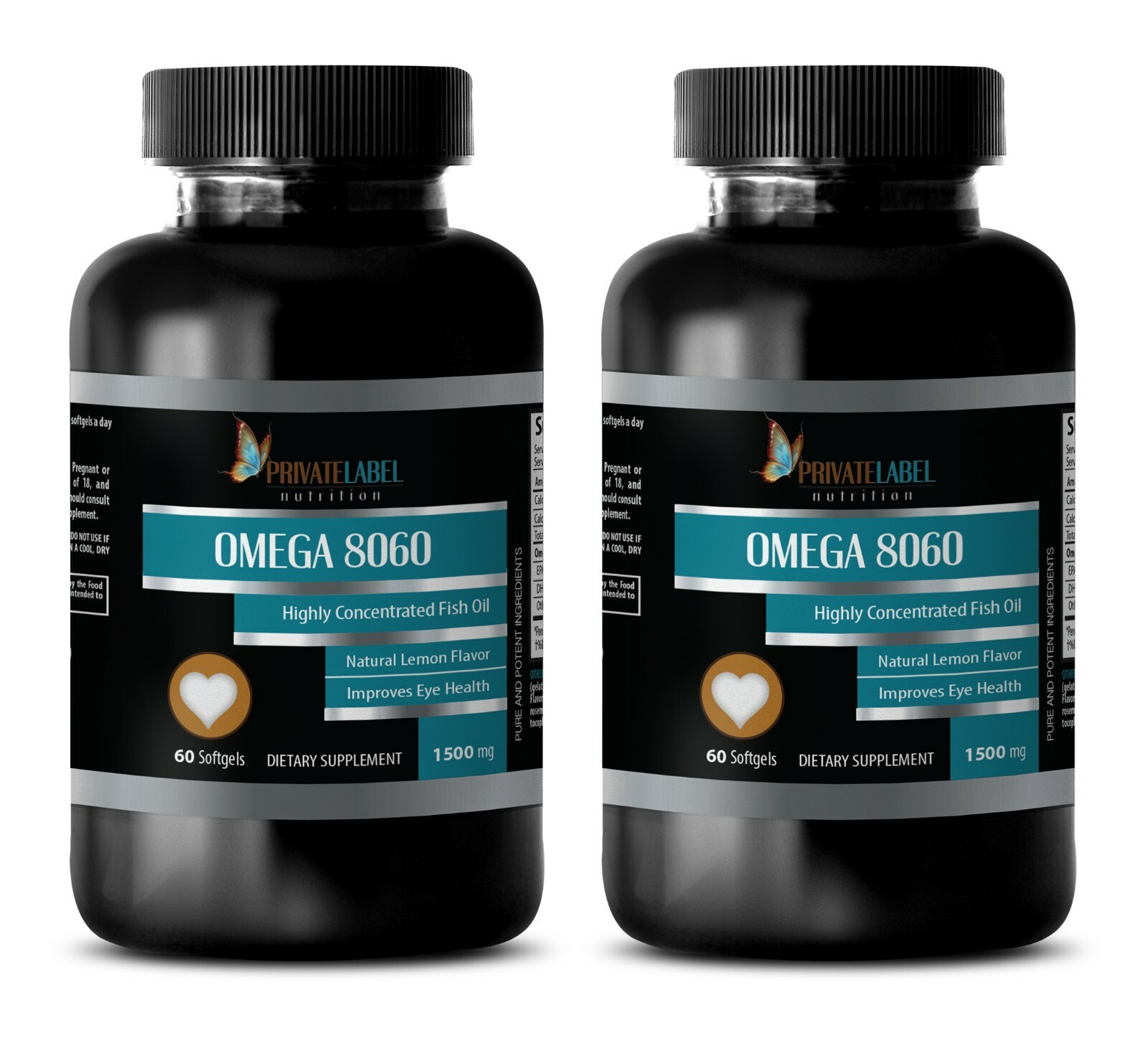 Natural Omega-3 Fish Oil 1500mg From Norway NON-GMO 2 Bottles 120 Capsules