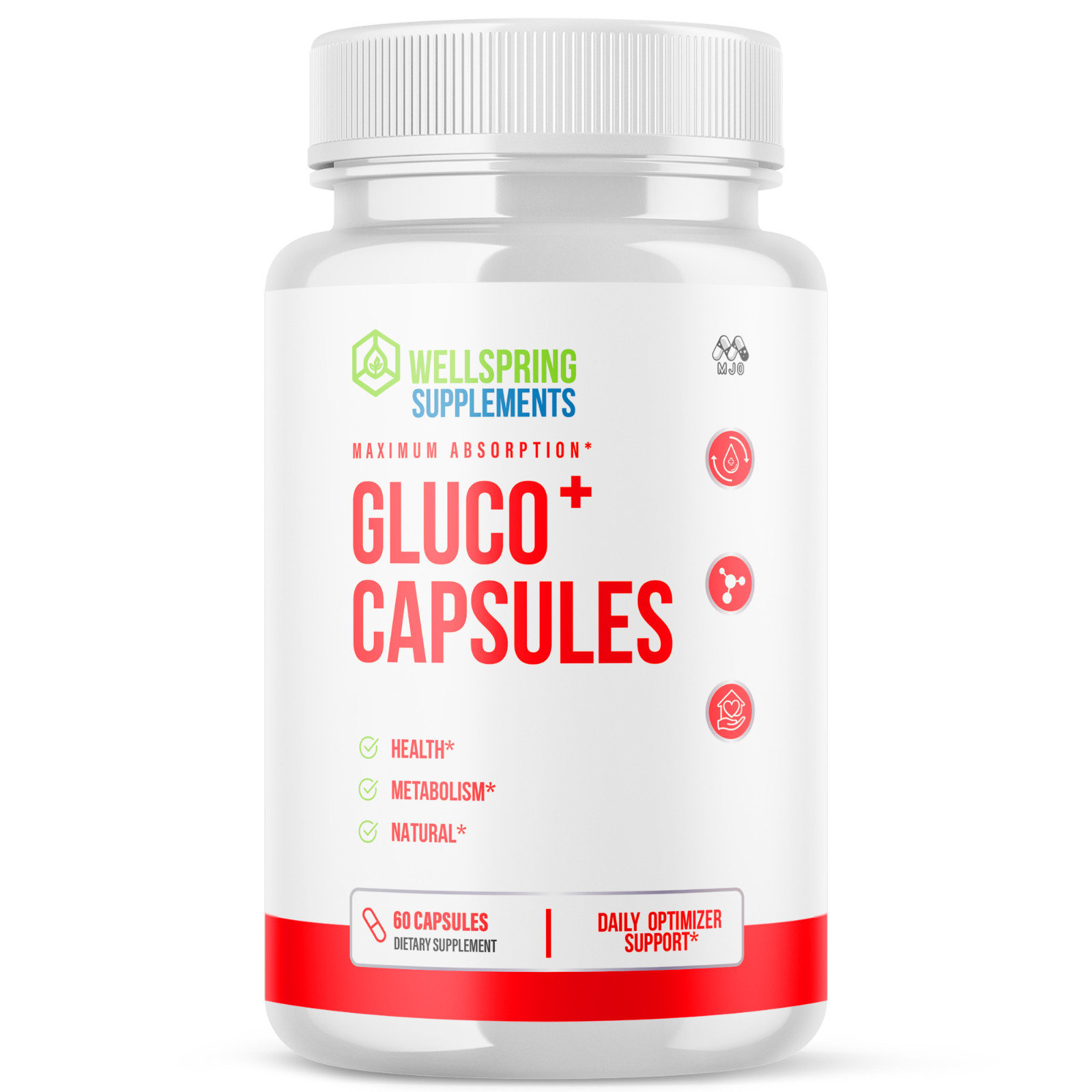 (1 Pack) Gluco+ Advanced Support Blood Sugar Supplement Gluco + 60 Capsules