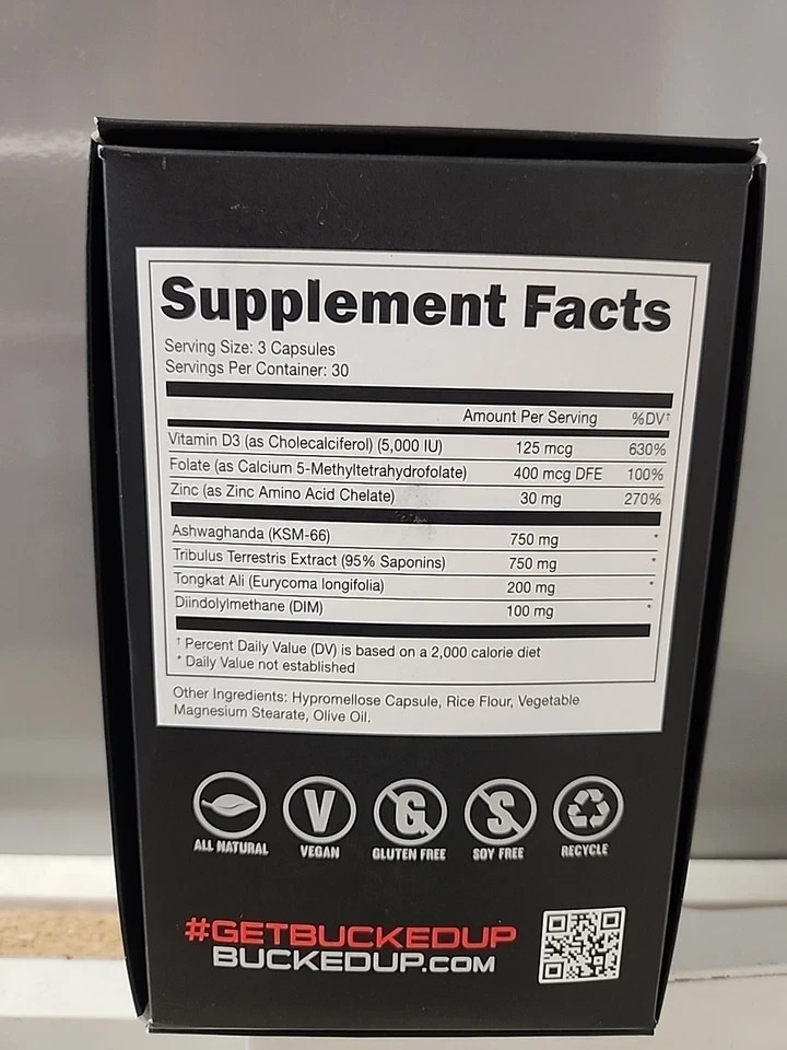 Bucked Up Rut Testosterone Support Formula 90 Capsules Pack of 1