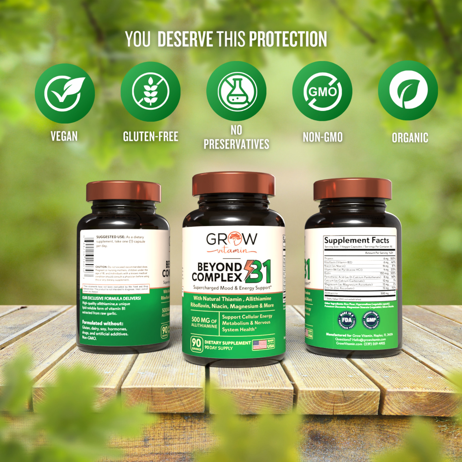 Dr. Berg Natural Vitamin B1 B6 B2 Complex – Allithiamine Vitamin B1 Supplement
