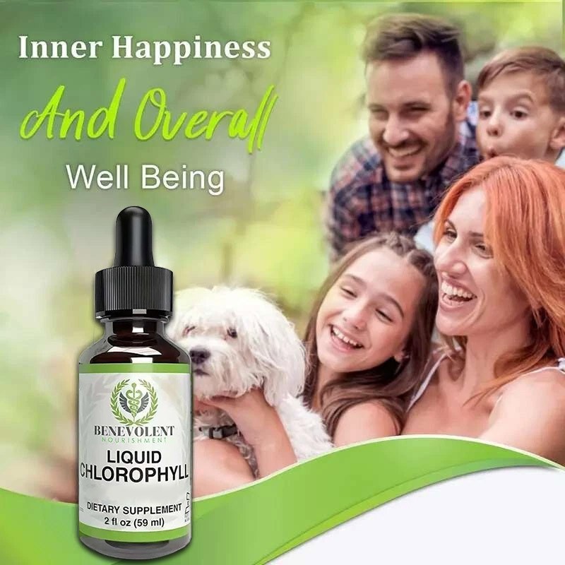 Benevolent Nourishment Natural Chlorophyll Liquid Drops for Body Detox Internal`