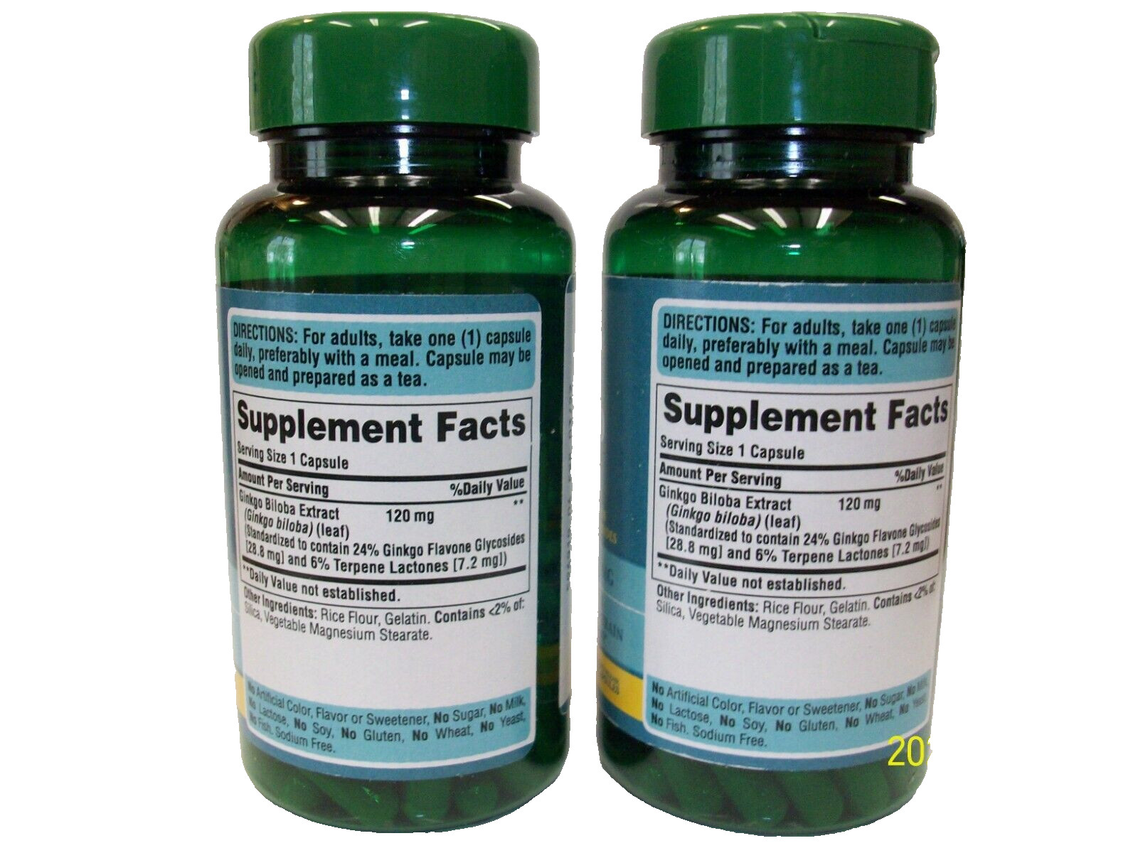 Puritans Pride Ginkgo Biloba 120 mg 100 Capsules 2 Pack