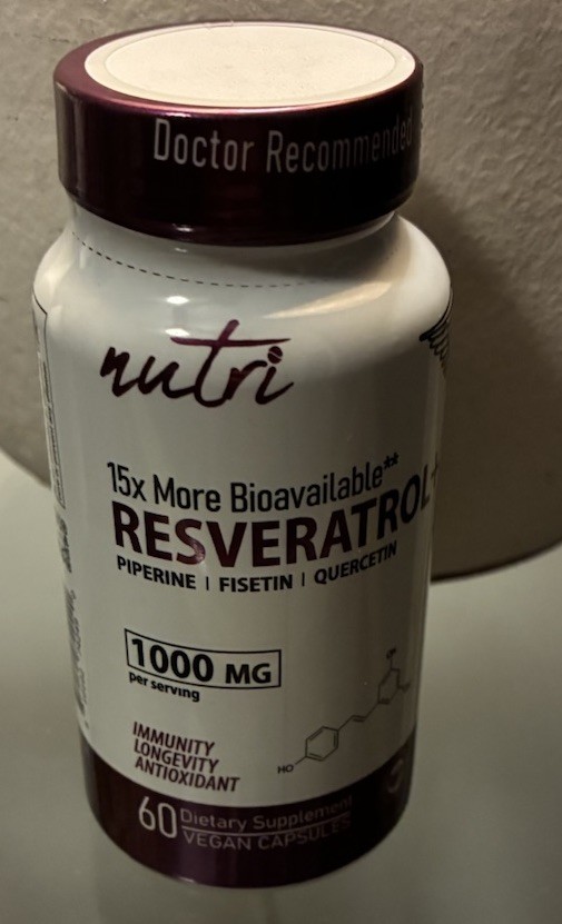 Nutri by Nature’s Fusions Resveratrol+ 15x More Bio available 1000mg 05/2028 New