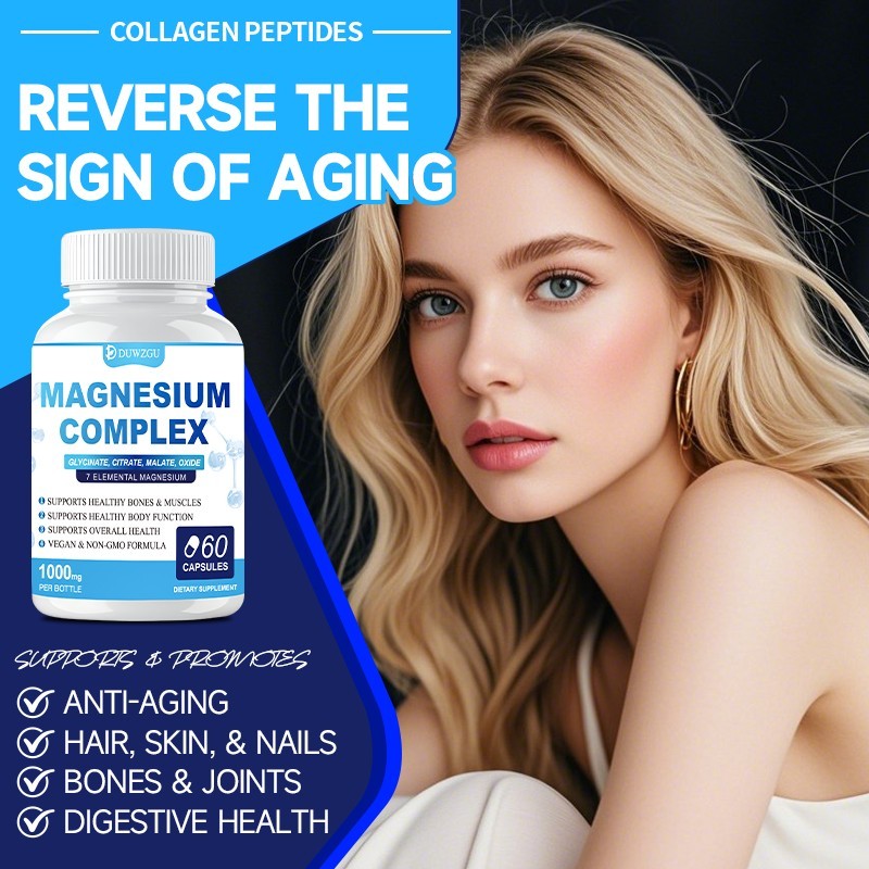 Magnesium Complex Supplement With Glycinate Citrate Vegan Non-GMO 90 Capsules