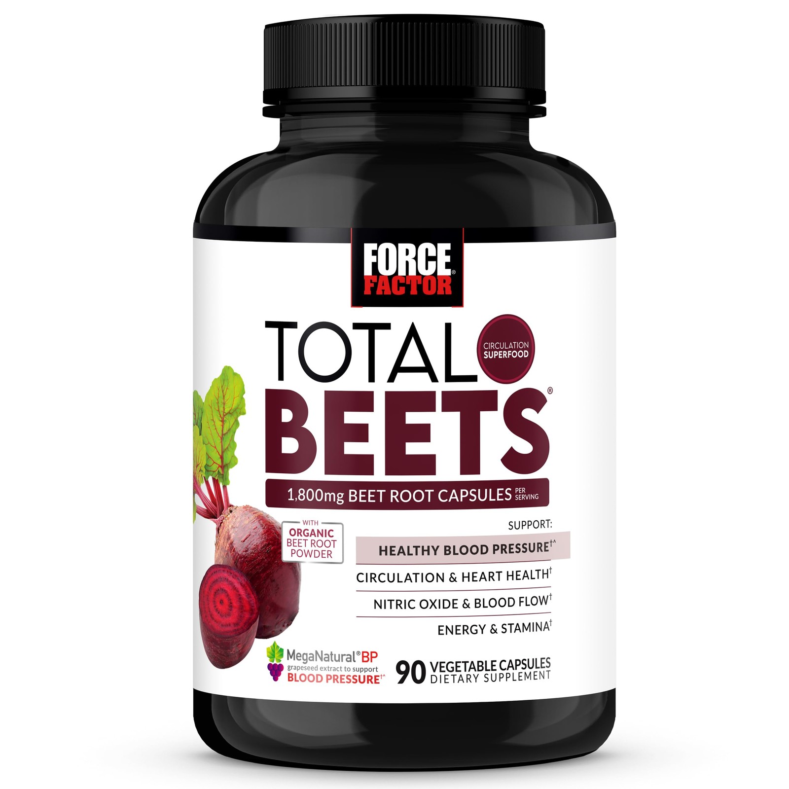 Force Factor Total Beets 1800mg Beet Root 90 Count (Pack of 1),