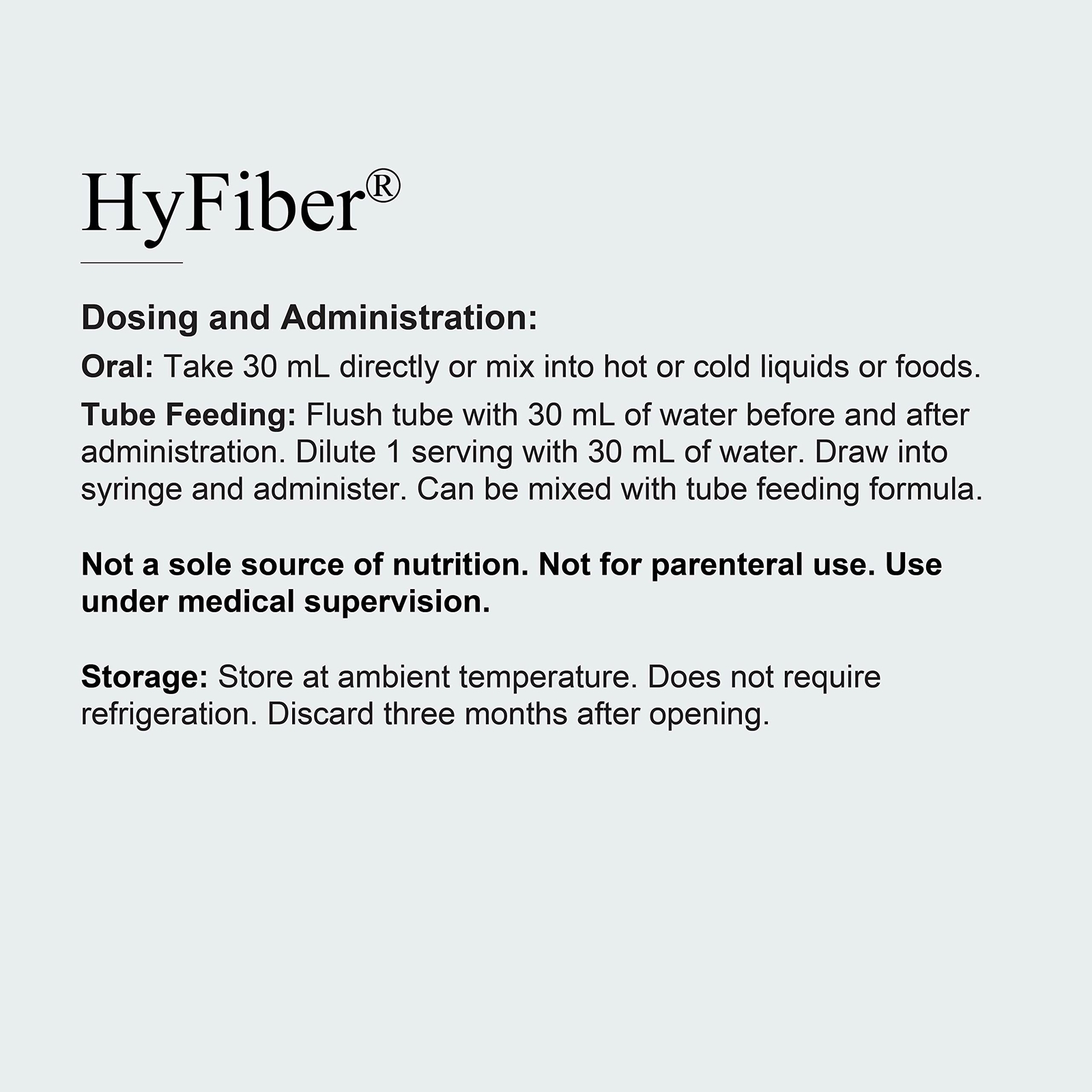 HyFiber Liquid Fiber Supplement 32 Oz Sugar Free Prebiotic for Digestive Health