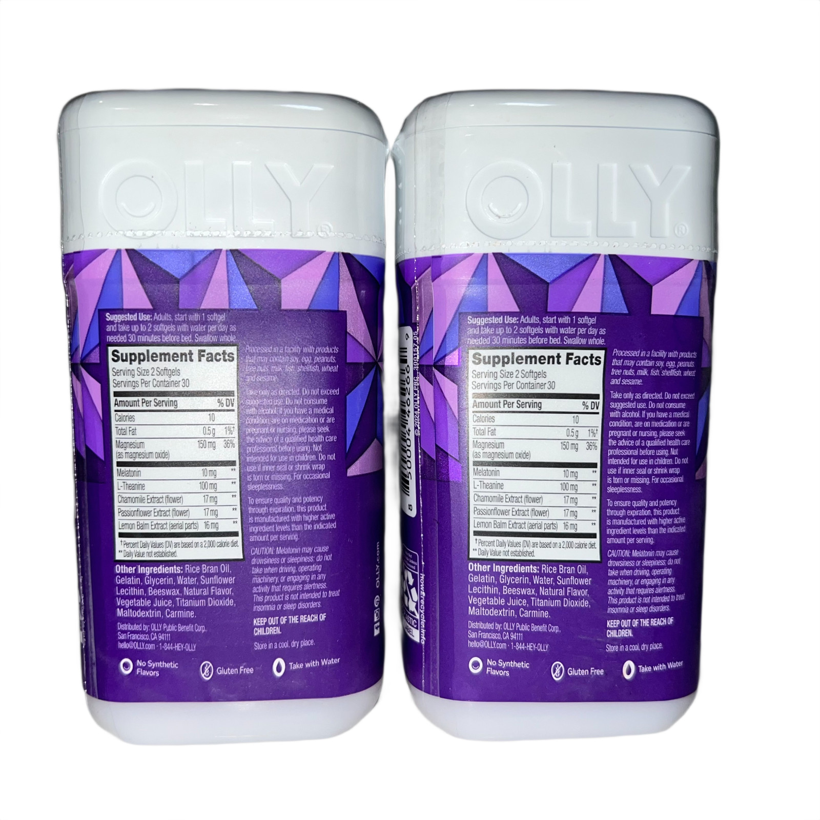 2-Pack OLLY Ultra Strength Sleep Multi-Benefit Blend 10mg Melatonin 60 Softgels