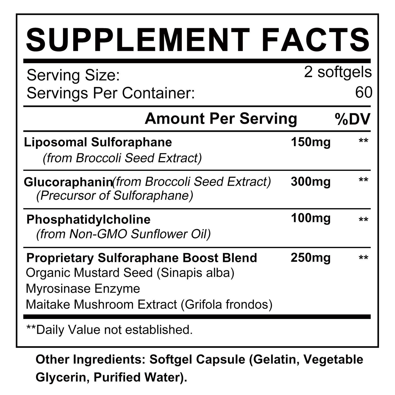 Liposomal Sulforaphane Softgels – Antioxidant, Liver Healt, High Absorption