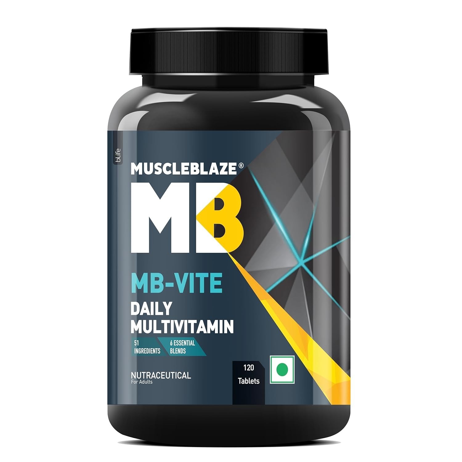 MuscleBlaze MB-Vite Daily Multivitamin (120 Tablets) | With 51 Ingredients