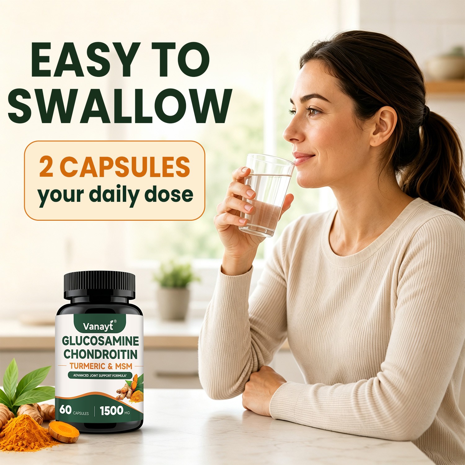 Glucosamine Chondroitin Gummies/Capsules MSM Triple Strength Joint Support 60Ct