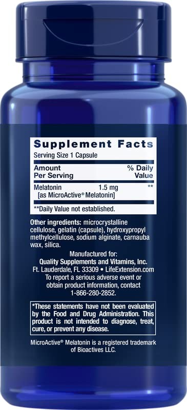 Life Extension Melatonin IR/XR 120 Capsules – Immediate 120 Count (Pack of 1)