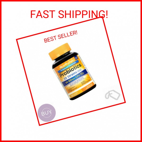 NewRhythm Probiotics 50 Billion CFU 20 Strains, 60 Veggie Capsules, Targeted Rel