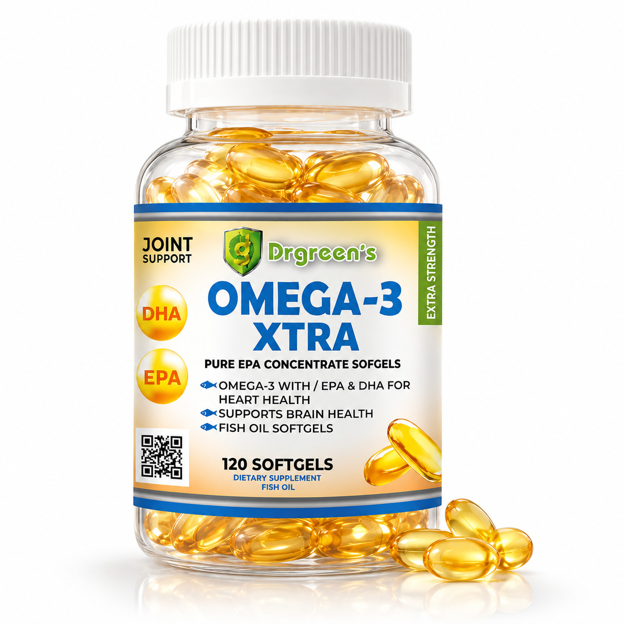 5 Ultra Pure Omega 3 Fish Oil 2600mg Small, Potent,Joint support Relief XL 600