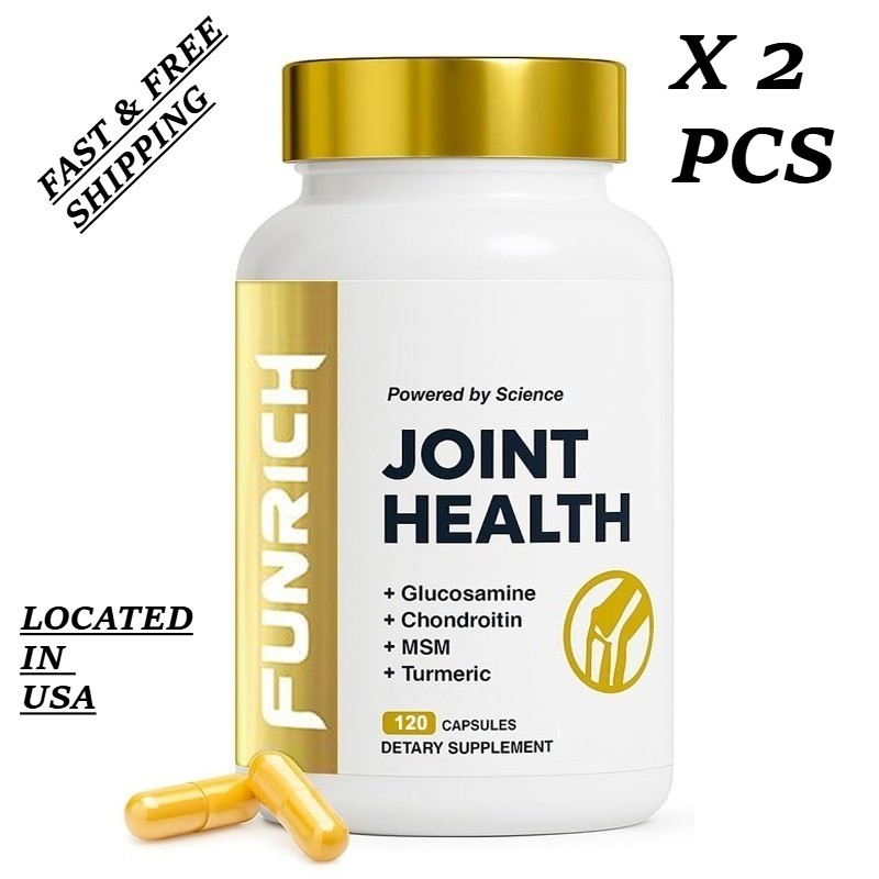 2 BOTTLES-FUNRICH Joint Health Supplement–Glucosamine, Chondroitin, MSM&Turmeric
