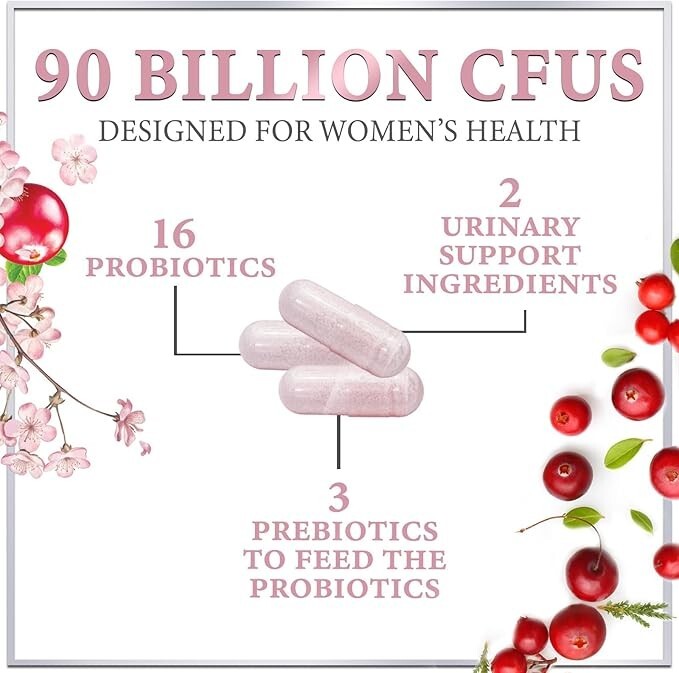 Probiotics for Women Pills with Cranberry – 16 Premium Strains for Vaginal PH