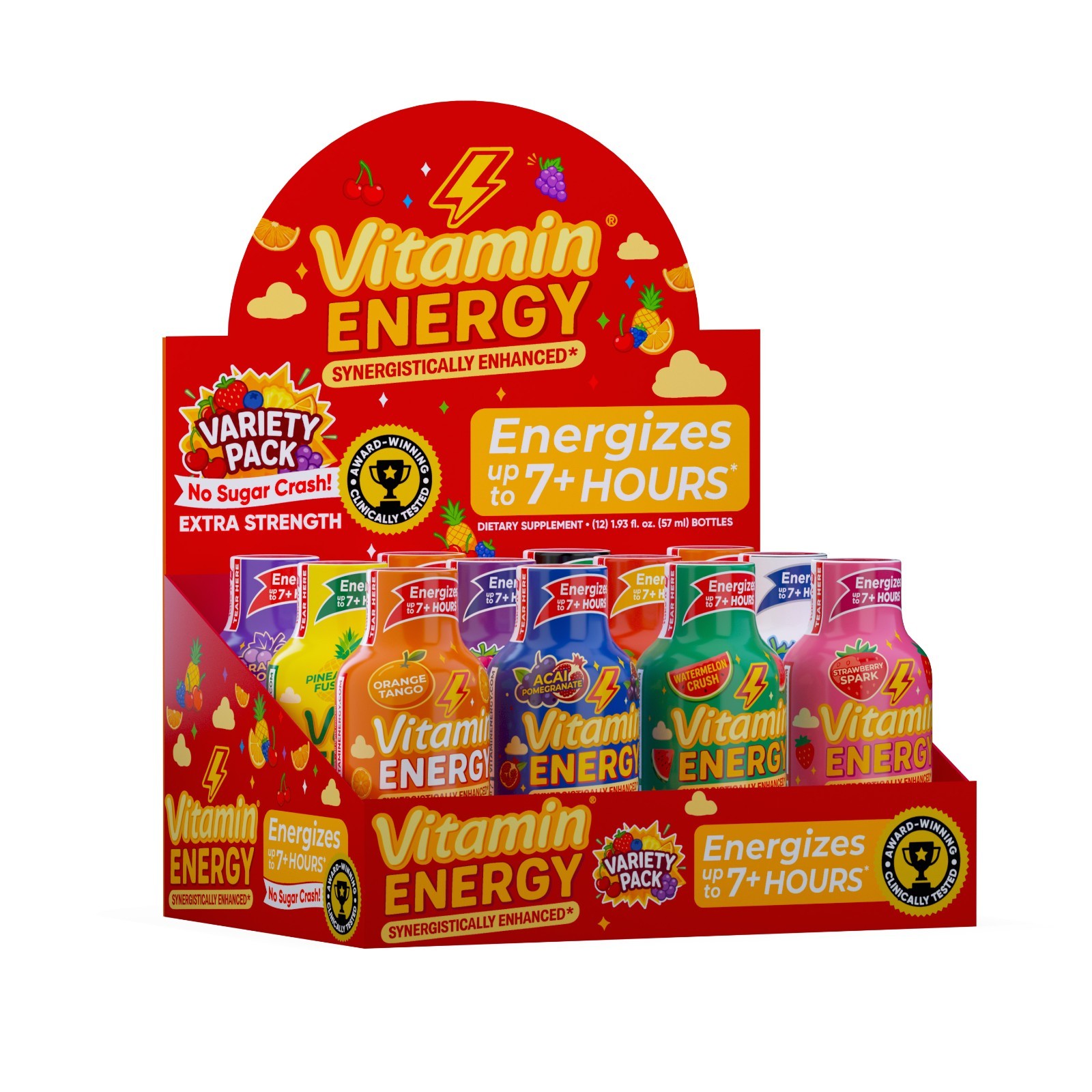 (12 Pack) Vitamin Energy® Variety Pack Energy Shots, Clinically Proven