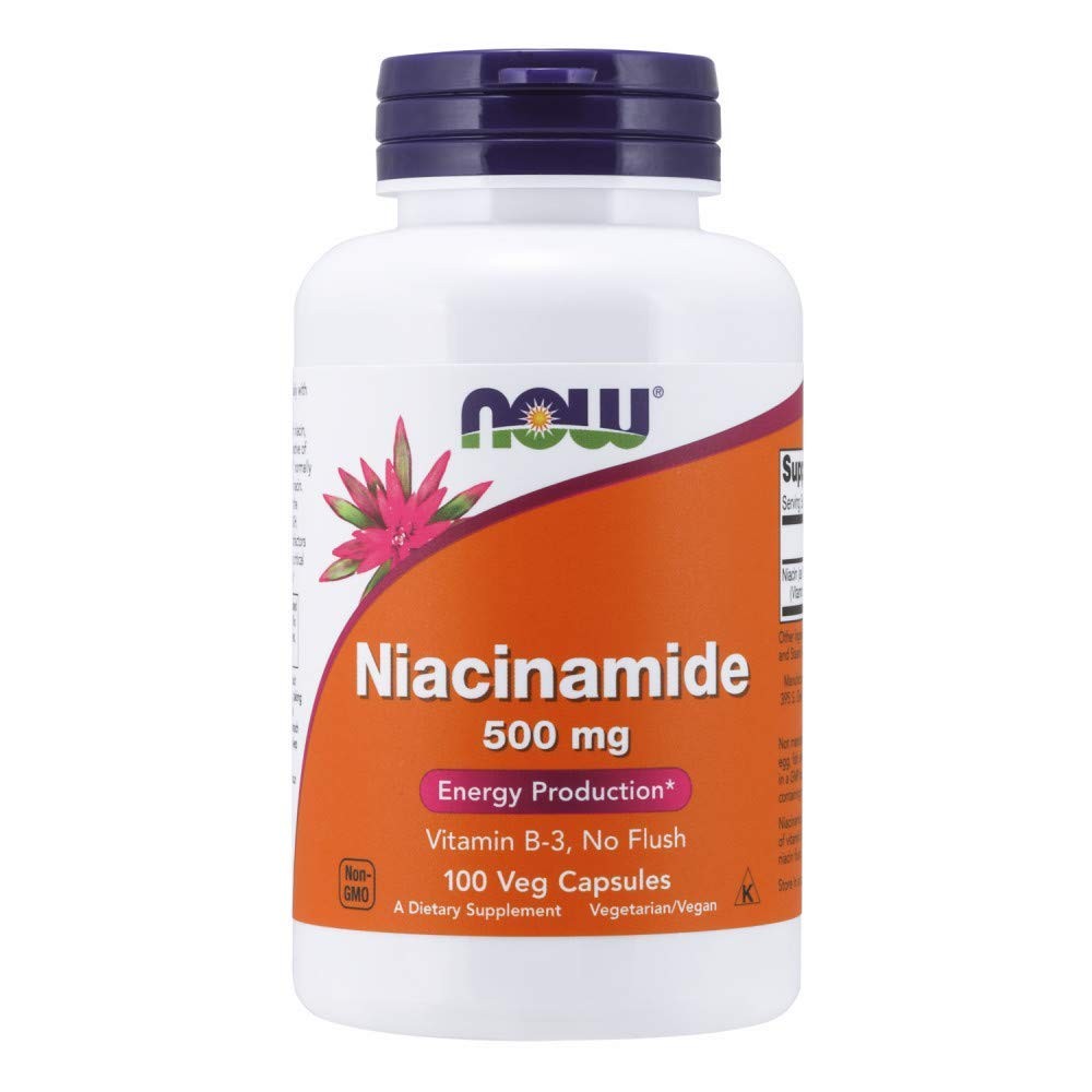 NOW Foods Niacinamide 500mg Vitamin B-3 Capsules, 100 300 Count (Pack of 1)