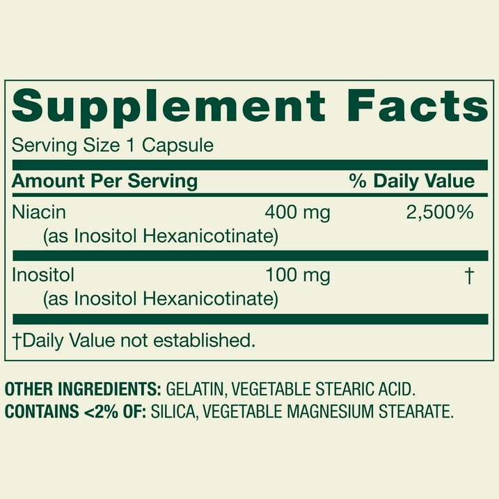 2 Pack Spring Valley Flush Free Niacin 500mg Metabolism Capsules, 240 Count