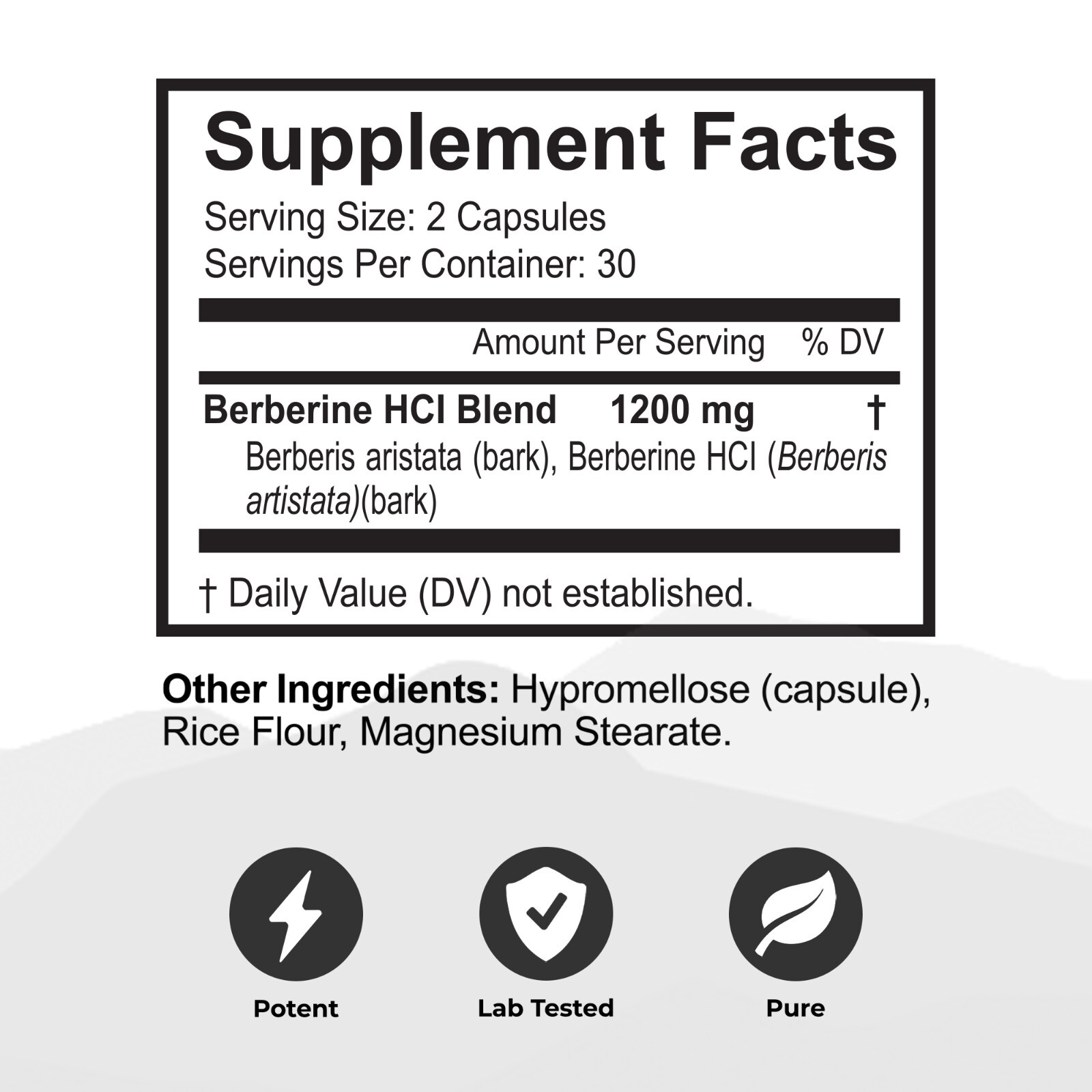 Niwali Berberine Supplement – Potent 1200mg Per Serving | Berberine HCI Root 60