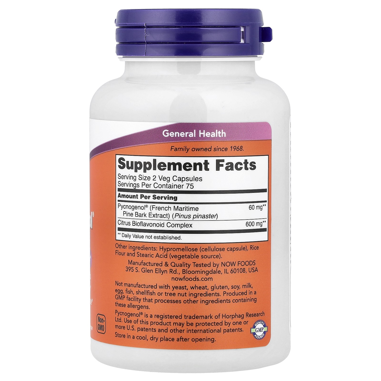 Now Foods Pycnogenol 30 mg 150 Veg Capsules GMP Quality Assured, Vegan,