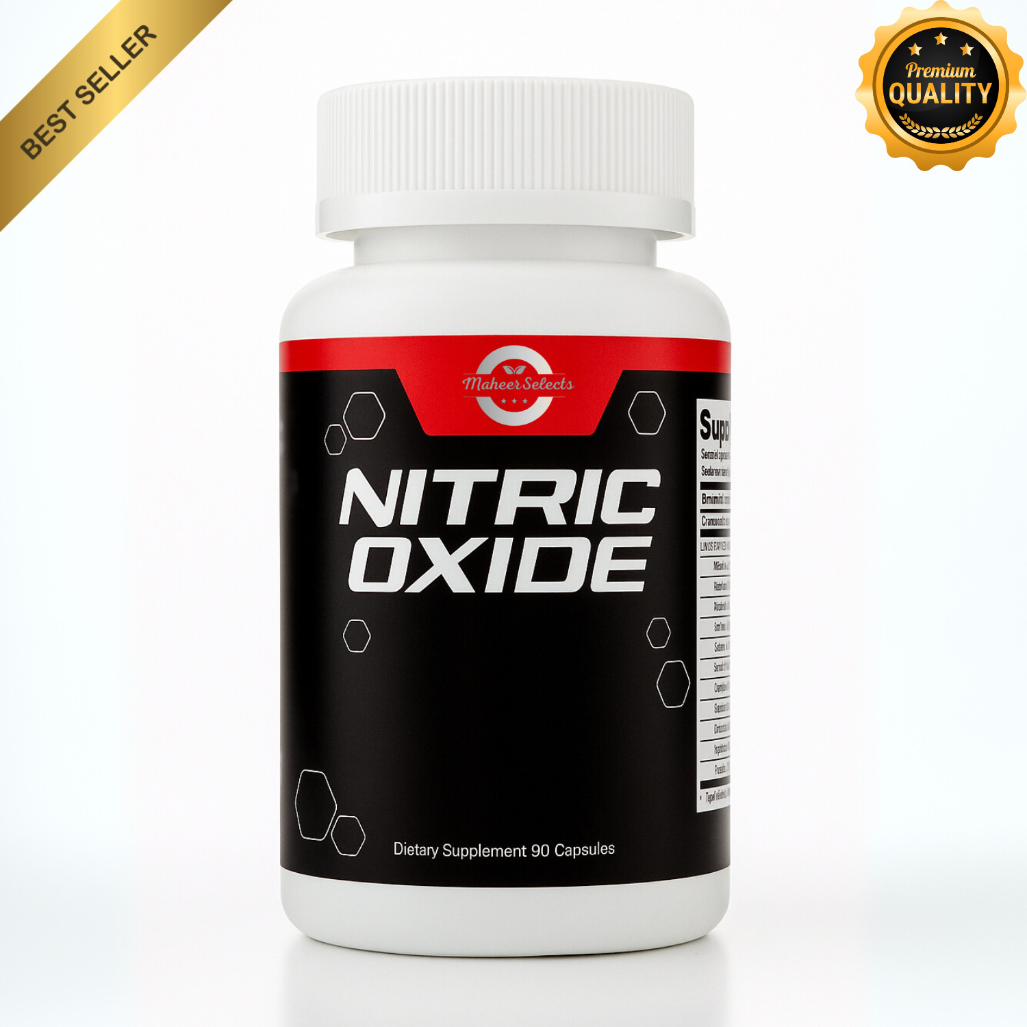 Nitric Oxide Natural Booster Supplement – L-Arginine, L-Citrulline 1500mg – 90ct