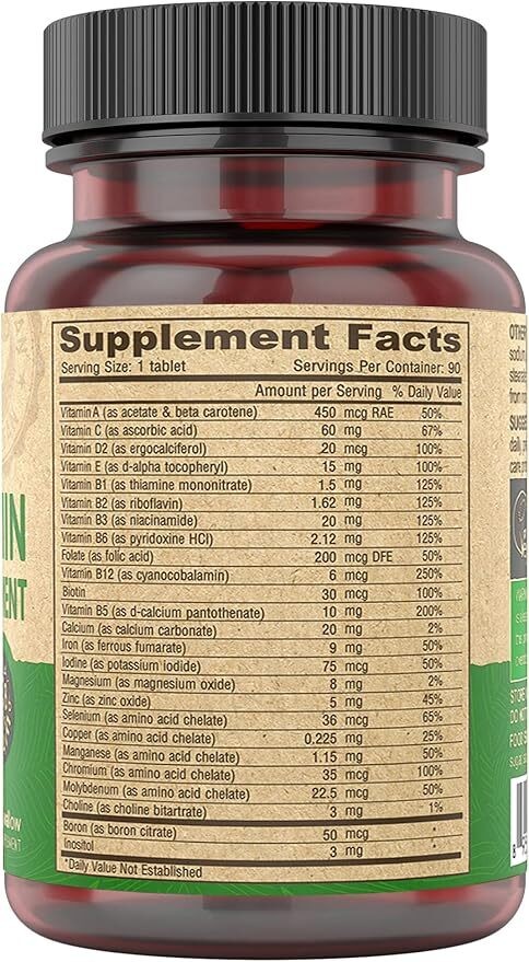Deva Vegan Multivitamin & Mineral Supplement Tiny Tablets Easy Swallow 90 Count