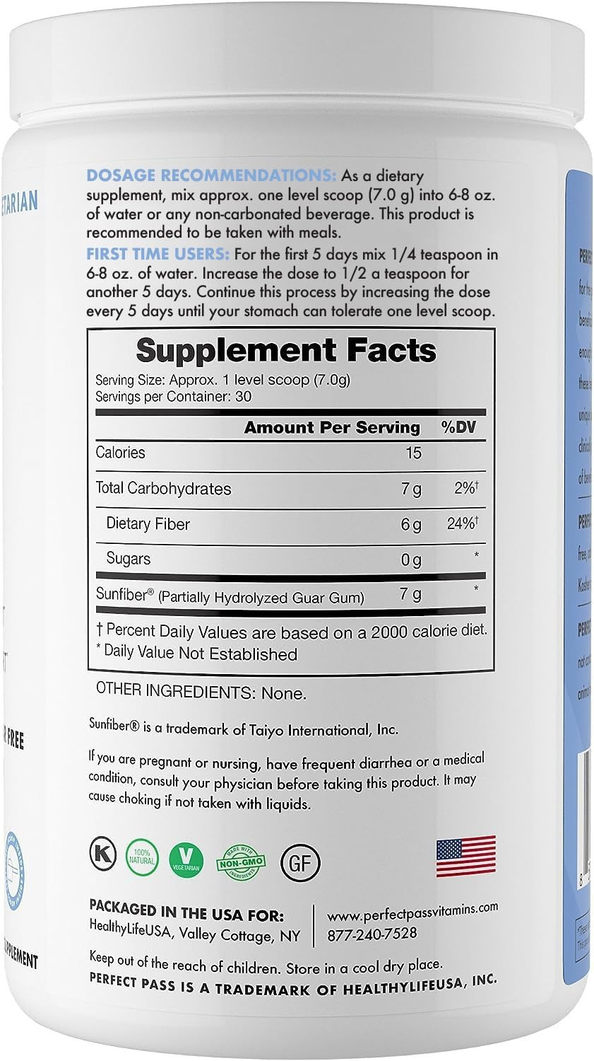 Prebiotic PHGG Partially Hydrolyzed Guar Gum 210G Powder – 100% Natural Glute…