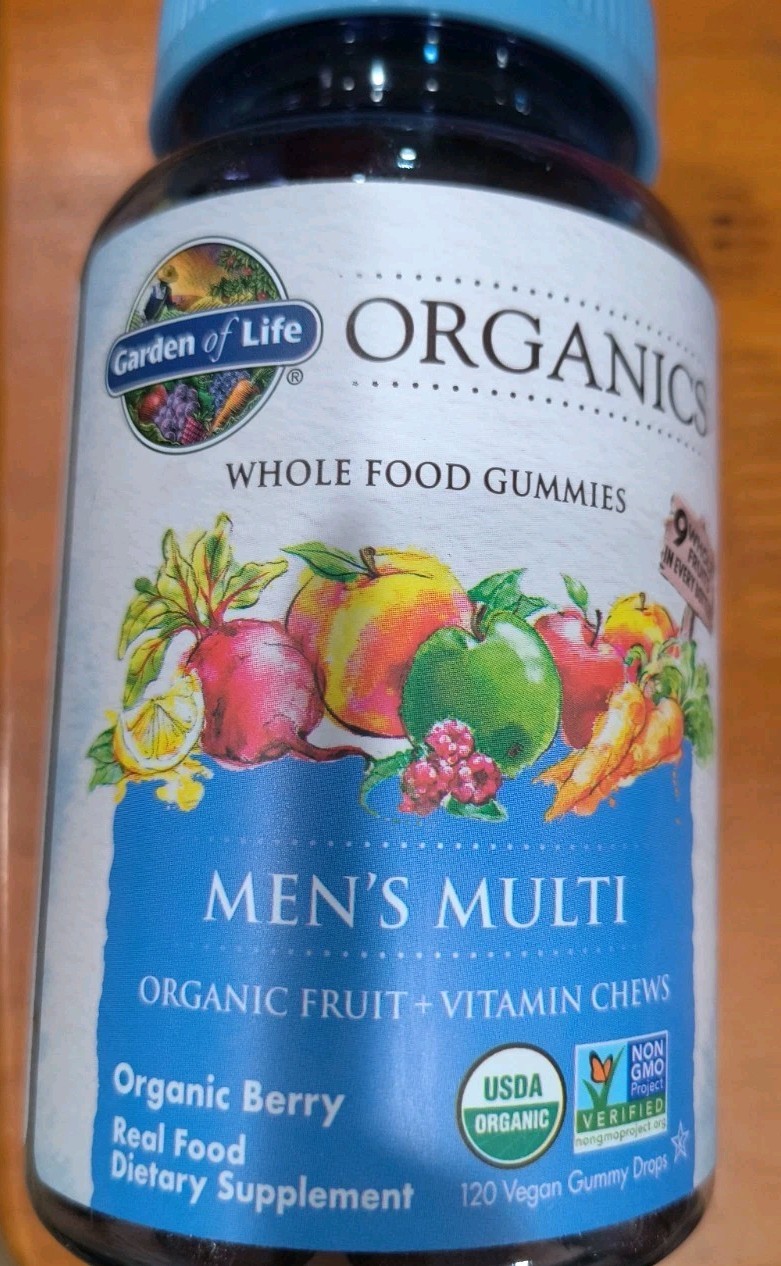 Organics, Men’s Multi Gummies, Organic Berry, 120 Vegan Gummy Drops