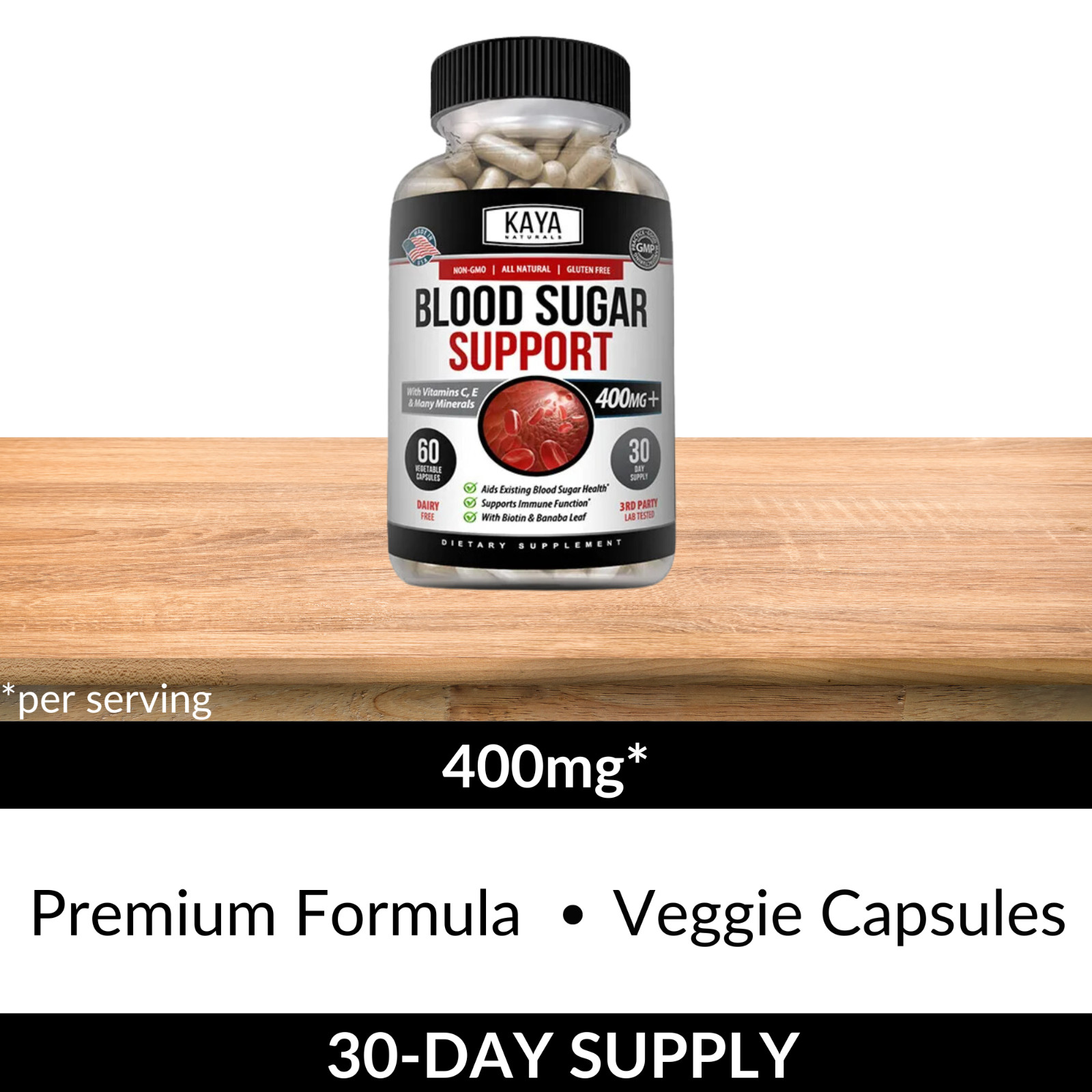 (2 Pack) BLOOD SUGAR SUPPORT Alpha Lipoic Acid & Cinnamon 20 Herbs 60 Capsules