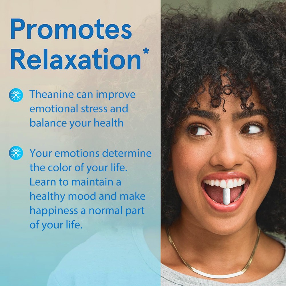 L-Theanine 200mg Promote Relaxation Support Stress Supplement 30/60/120 Capsules