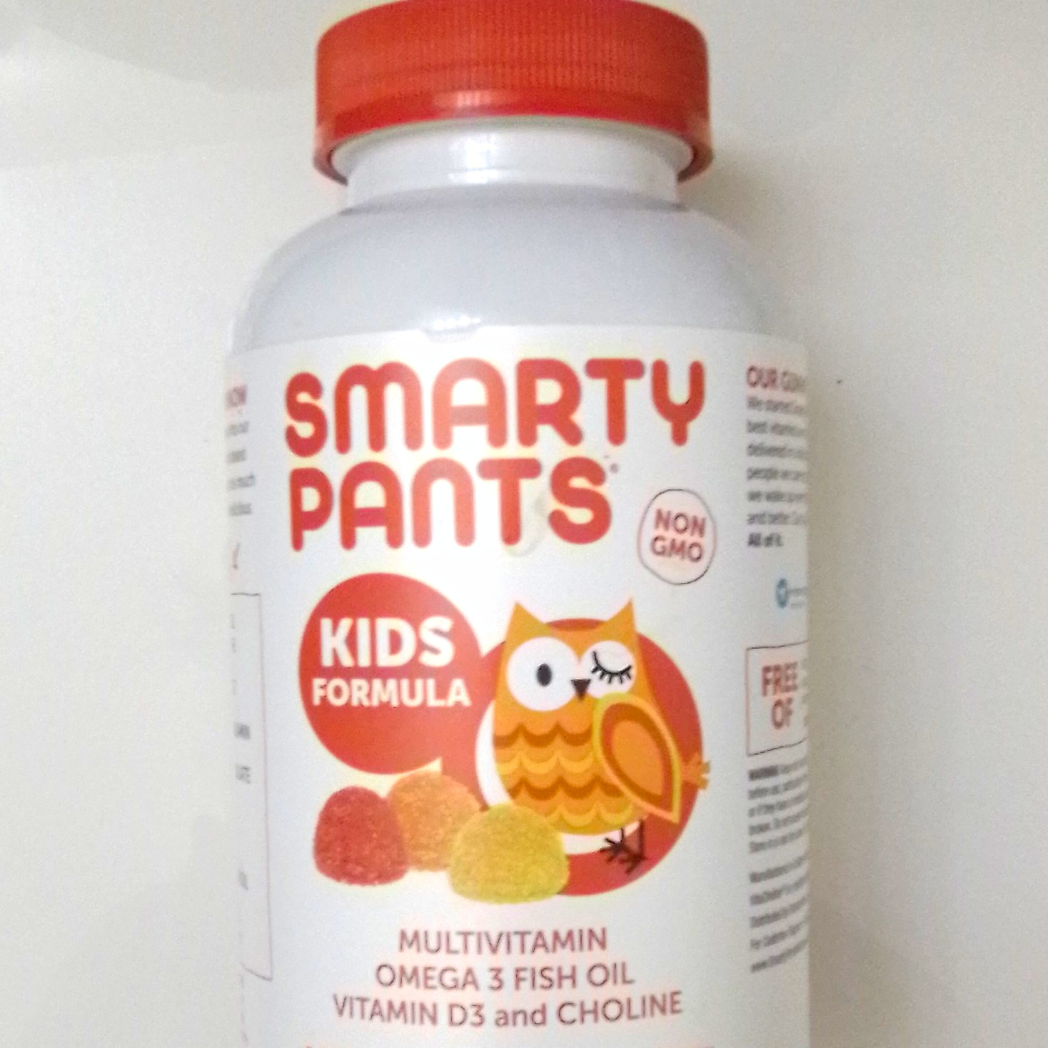 SmartyPants Kids Formula Multivitamin Gummies Non-GMO 180ct Omega 3 D3 Choline