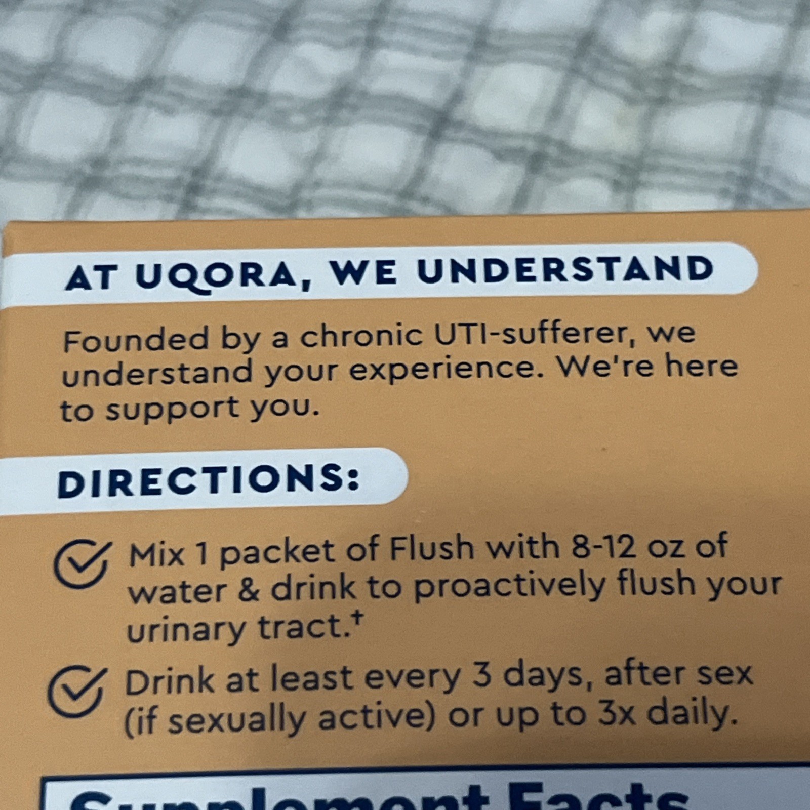 Uqora Drink Mix 1 FLUSH Supplement 10 Packets Pink Lemonade Exp 12/26 women