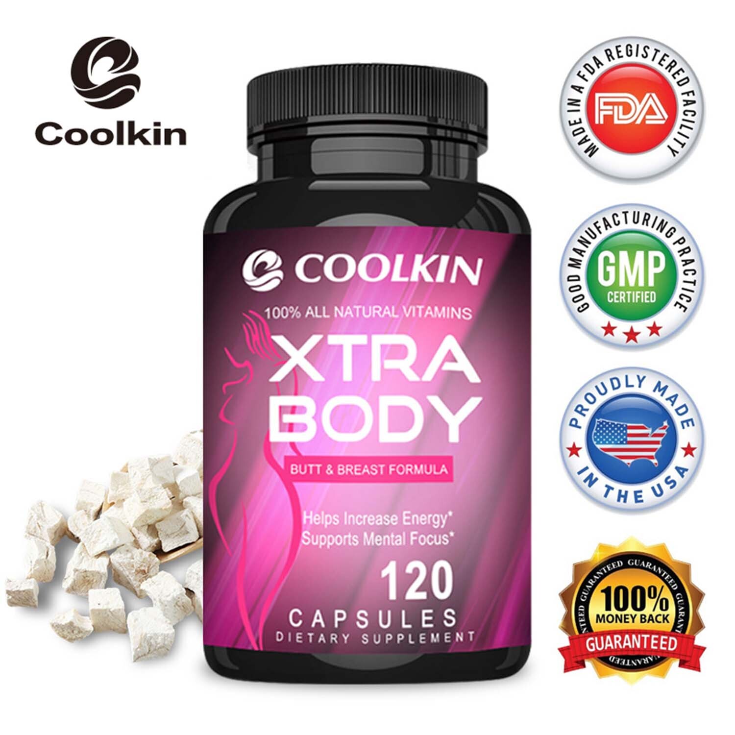 Xtra Body – Pueraria Mirifica – Buttocks & Breast Enlargement, Hormonal Balance