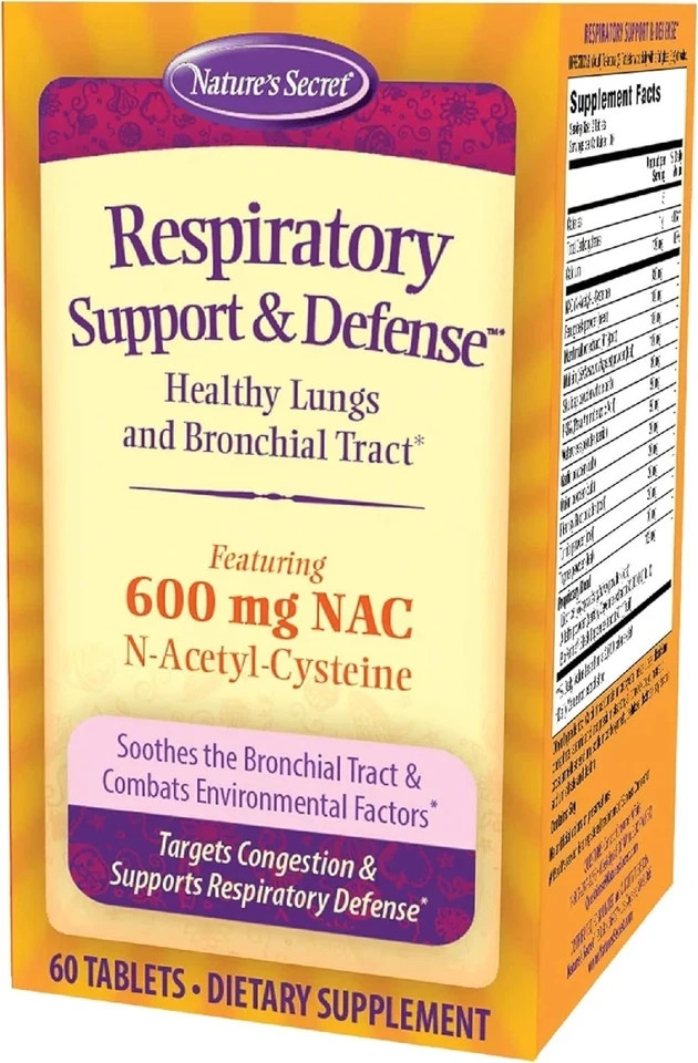 Nature’s Secret Respiratory Support & Defense 60 Tablets Each (Pack of 3)
