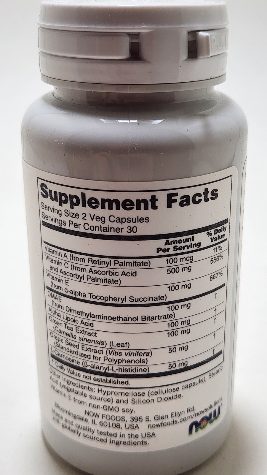 NOW Solutions Wrinkle Rescue 60 Veg Capsules Antioxidant Vitamins EXP 09/26