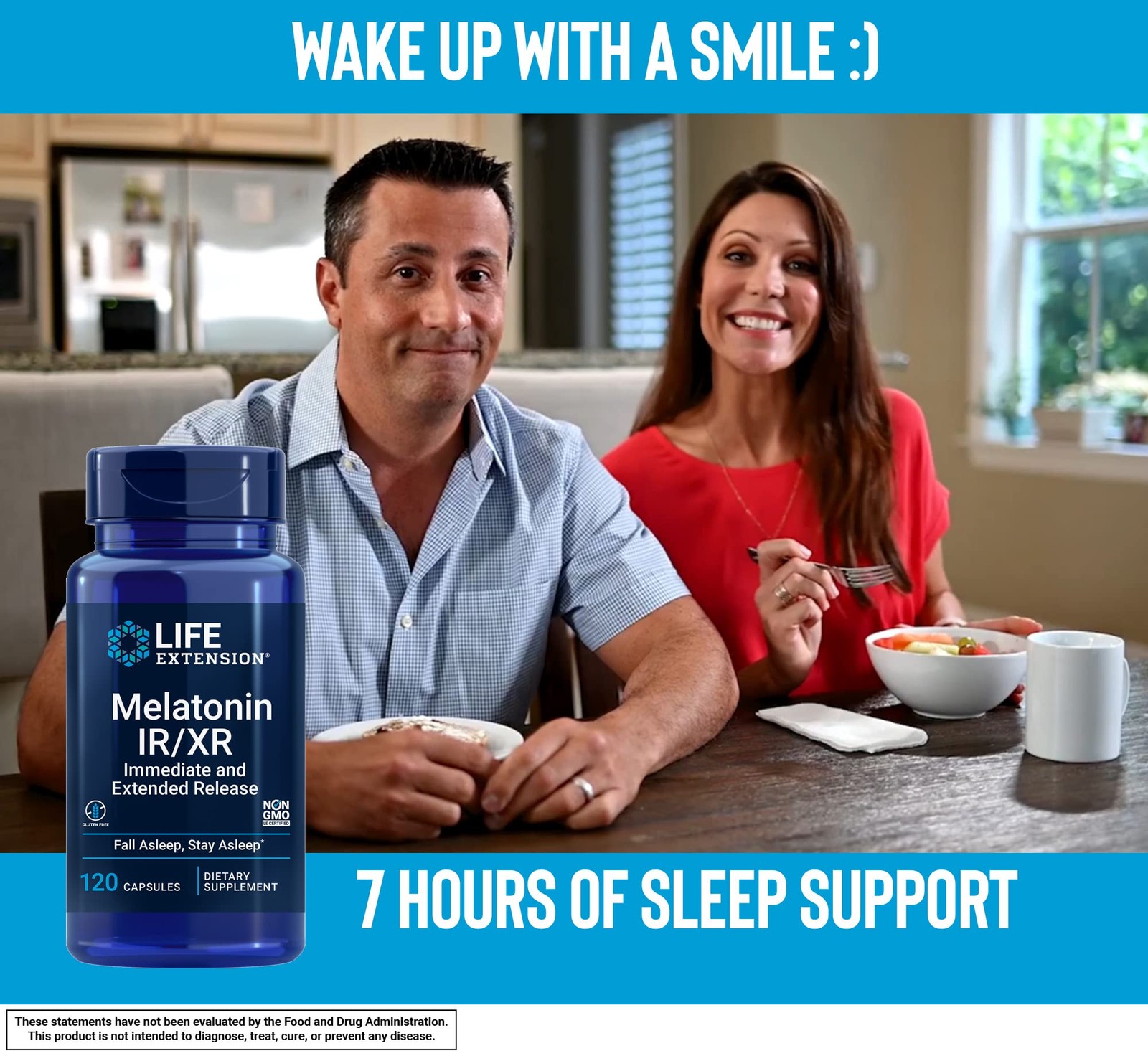 Life Extension Melatonin IR/XR 120 Capsules – Immediate 120 Count (Pack of 1)