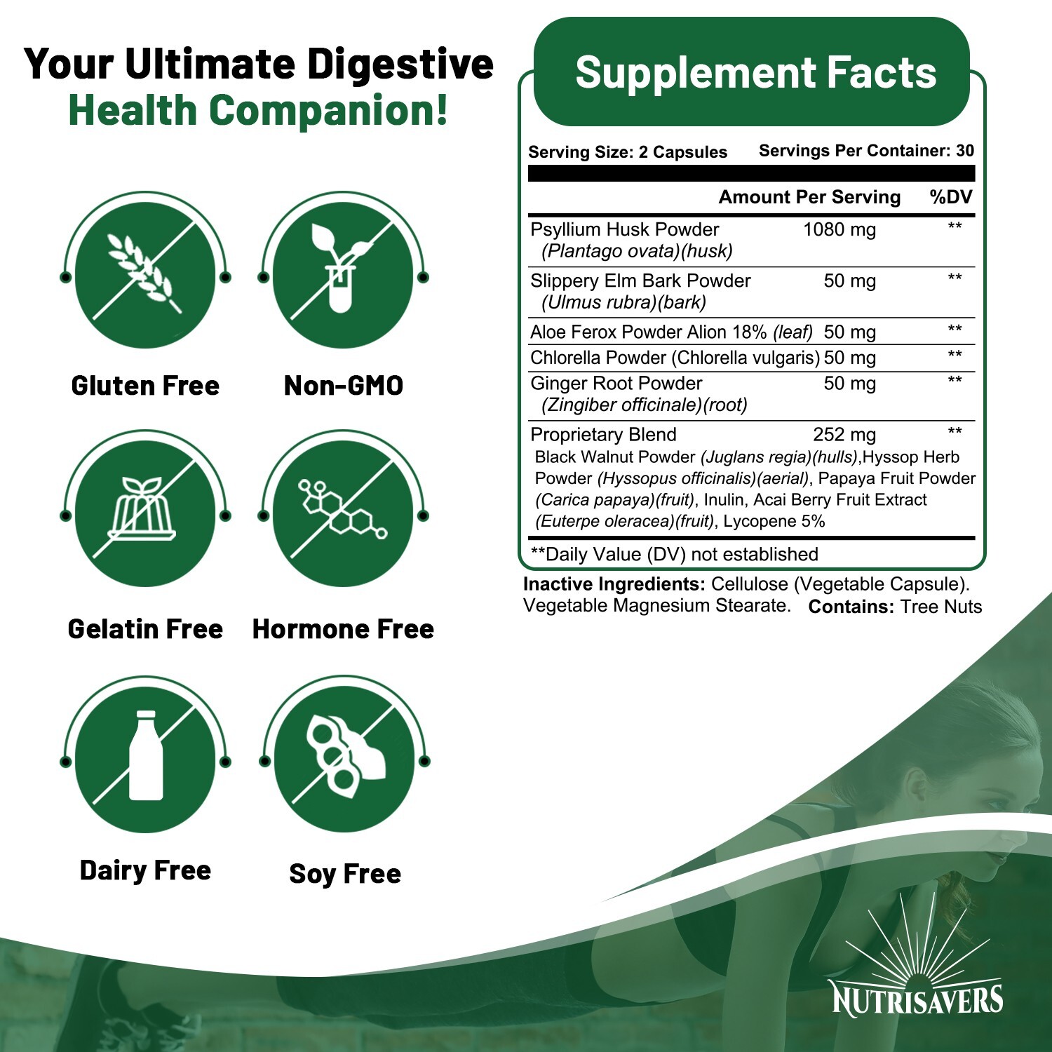 Optimize Digestive Wellness: Psyllium Husk Plus for Gut Health – 120 Capsules