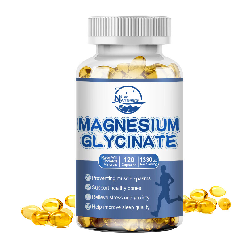 Magnesium Glycinate 1330mg 120 Capsules for Calm, Stress, Sleep, Leg Cramp,Heart