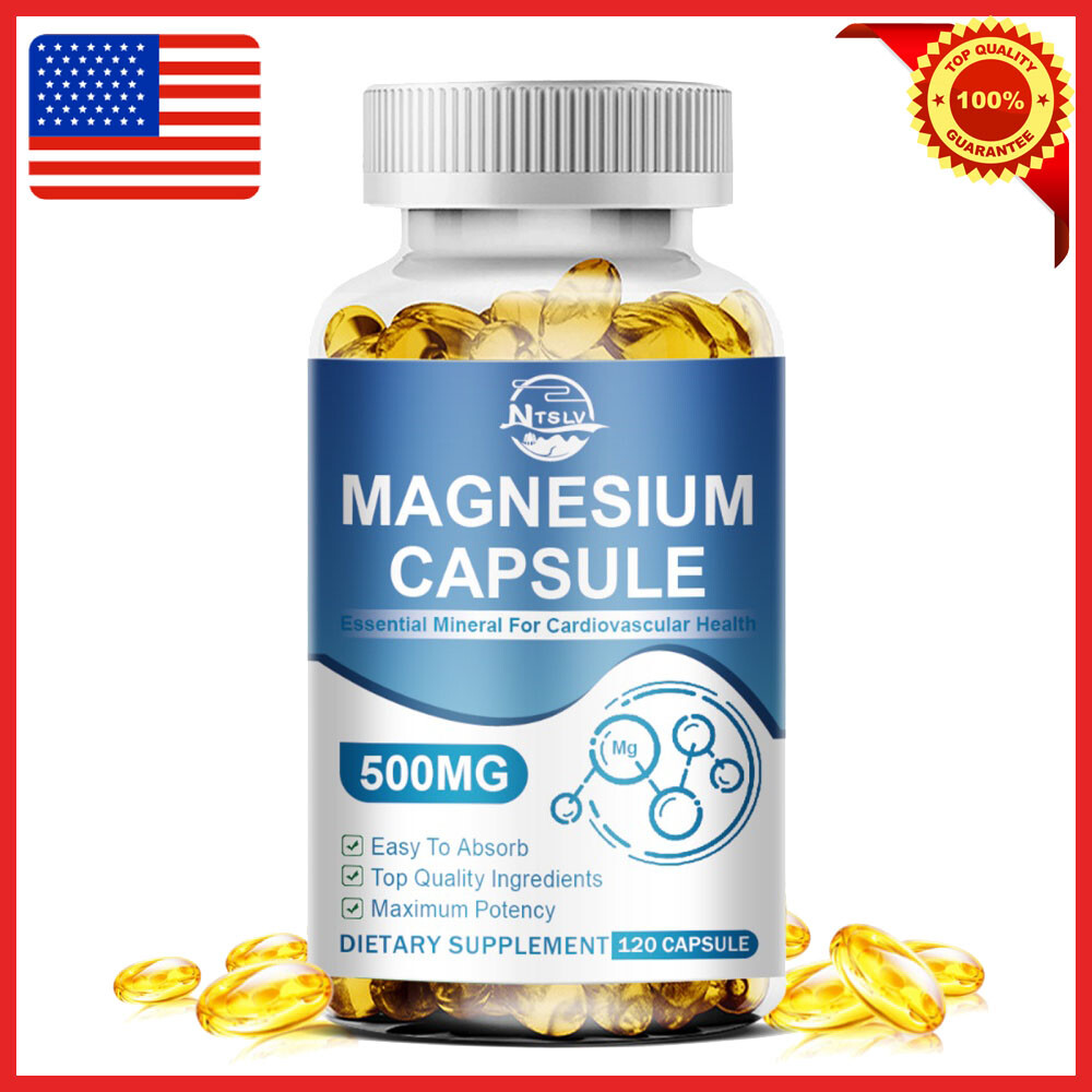 Magnesium Glycinate Capsules 500mg High Absorption Chelated 120 Pills