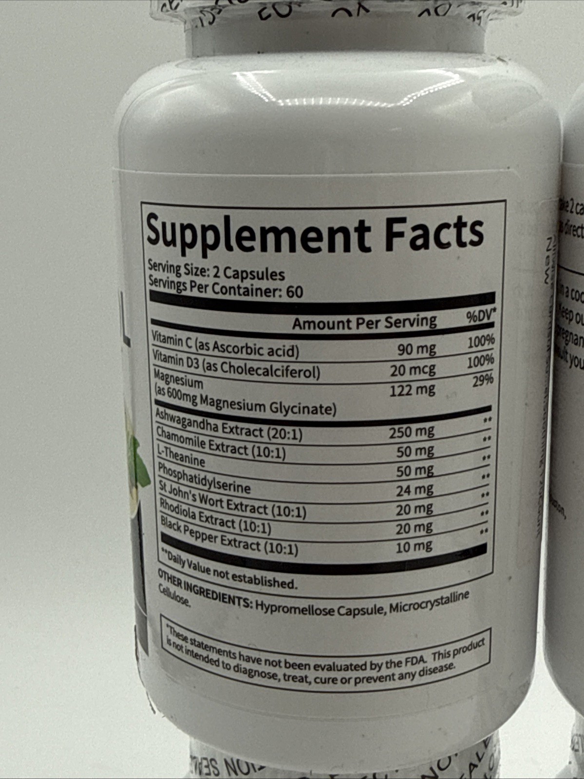 Super Cortisol Supplement Ashwagandha Relieve Stress w/Rhodiola, L-Theanine USA
