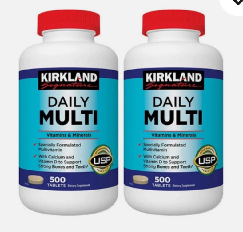 2 X Kirkland Daily Multi, 500 Tablets Multivitamin, With Calcium & Vitamin D-USP