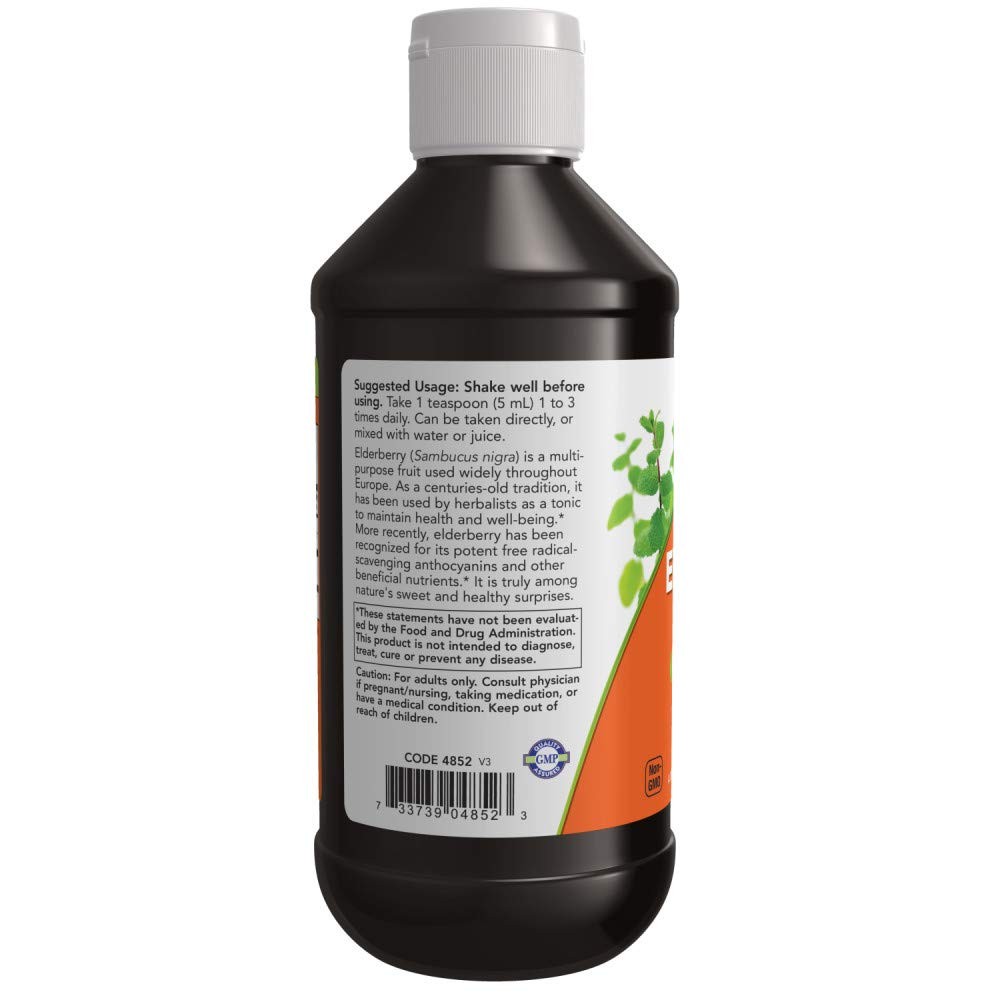 Herbal Supplement 16 Fl Oz Elderberry Concentrate 500Mg Per Teaspoon 1 Pack