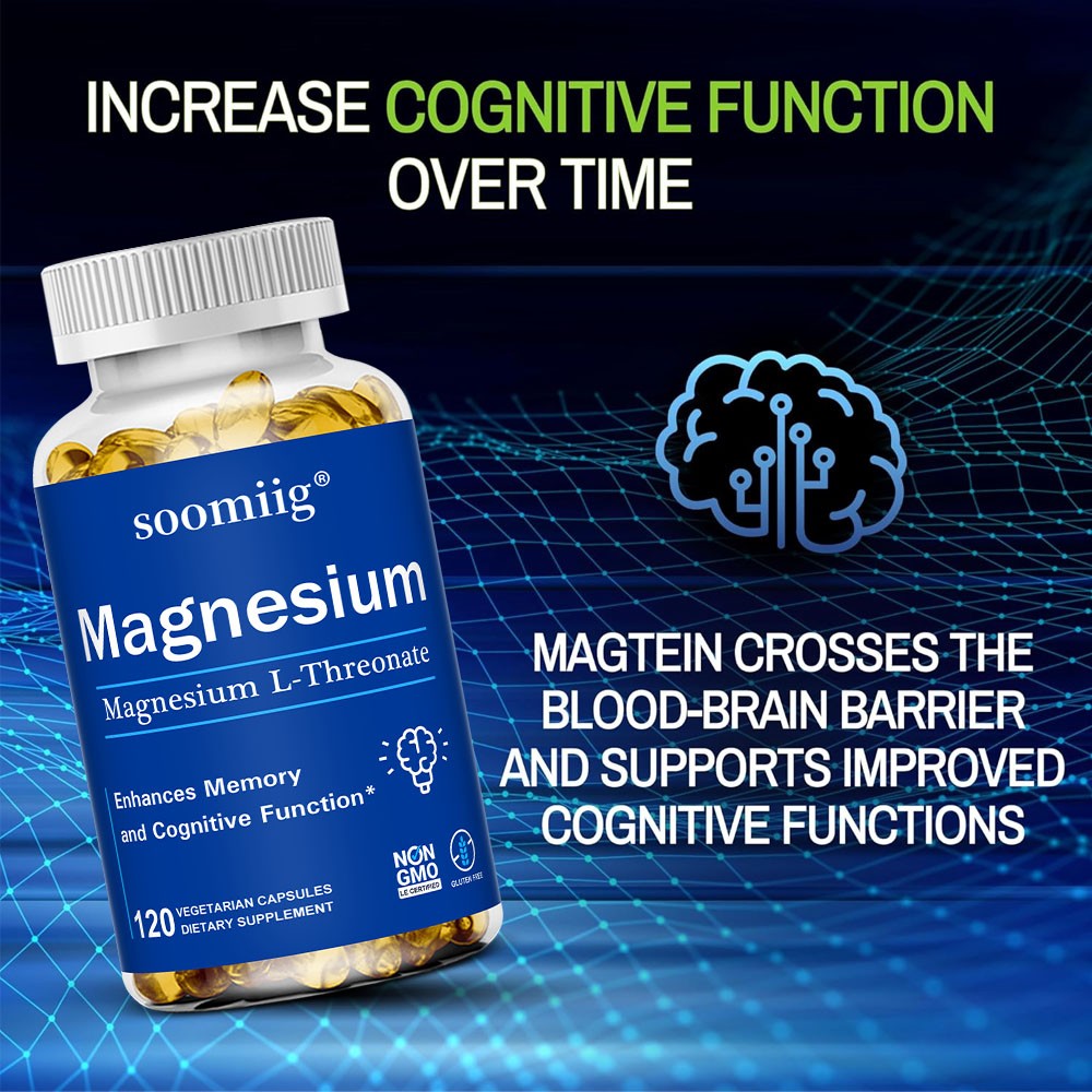 Magnesium L-Threonate 2000mg-Brain Health,Enhances Memory Focus 30/60/120 Caps