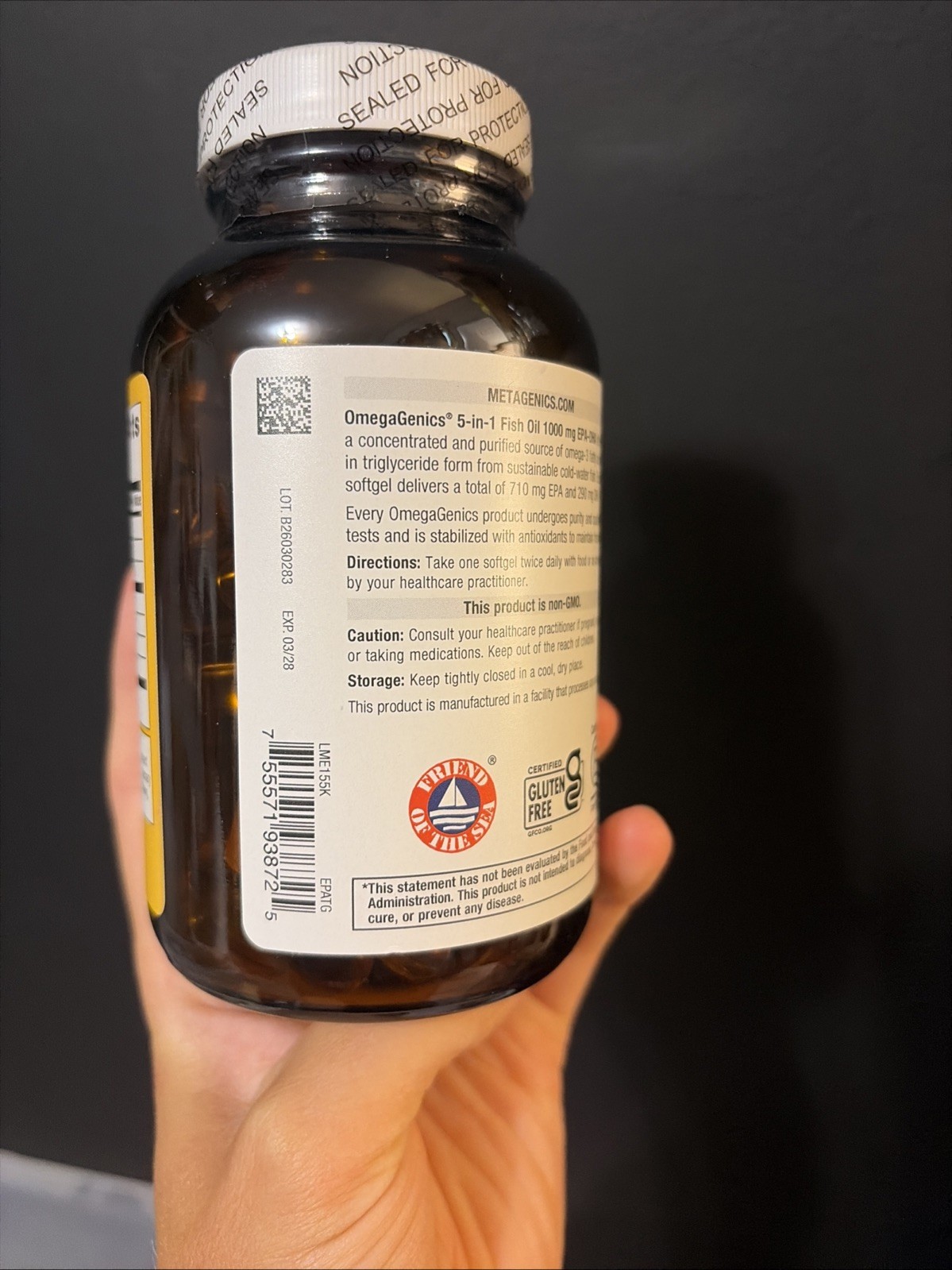 Metagenics OmegaGenics 1000 Omega-3 Fish Oil 60 Softgels